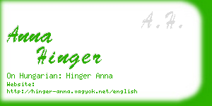 anna hinger business card